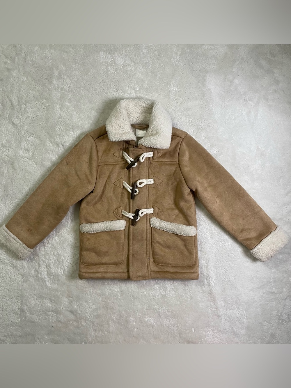 Gymboree Fleece Lined Faux Sherpa Jacket with Rope Clasps size 2T
